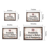 Classic Framed Plus Prohibido Comer o Beber en el Santuario Door or Wall Sign | Spanish - Office Room & Area Signs