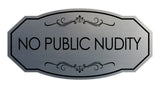 Signs ByLITA Victorian No Public Nudity Wall or Door Sign