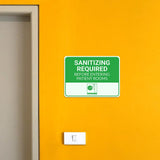 Classic Framed Plus Sanitizing Required Before Entering Patient Rooms Door or Wall Sign | Hygiene and Safety Signage
