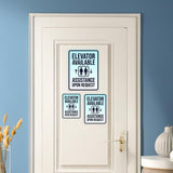 Portrait Round Plus Elevator Available – Assistance Upon Request Wall or Door Sign | General Kitchen and Food-related