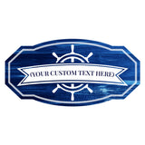 Victorian Custom plus Boat (Catalina Blue Wood) Door or Wall Sign | Easy Installation | Family & Business Signage