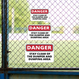 Classic Framed Plus Danger Stay Clear Of The Dumper And Dumping Area Door or Wall Sign | Health & Safety Signage