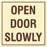 Signs ByLITA Square Open Door Slowly Sign - Easy Installation | Durable Material