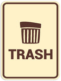 Signs ByLITA Portrait Round Trash Sign - Laser-Engraved Lettering | Durable ABS Plastic | Vibrant Colors | Powerful Foam Tape