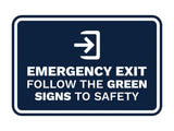 Signs ByLITA Classic Framed Emergency Exit Follow the Green Signs to Safety Wall or Door Sign