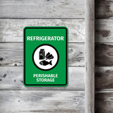 Portrait Round Plus Refrigerator Perishable Storage Door or Wall Sign | Boats & Yachts Signage