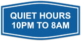 Signs ByLITA Fancy Quiet Hours 10 PM To 8 AM Sign | Legible Lettering | Easy No-Tool Installation | Powerful Foam Tape