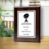 Rugby Customizable Wooden Award Plaque | Easel Mount Option | Achievement and Recognition Personalizable Plaques