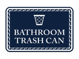 Signs ByLITA Classic Framed Bathroom Trash Can Vintage Bathroom Wall or Door Sign