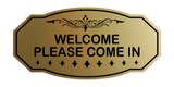 Signs ByLITA Victorian Welcome Please Come In Wall or Door Sign