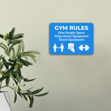 Classic Framed Plus Gym Rules: Give People Space Wipe Down Equipment Share Equipment Door or Wall Sign | Gym Etiquette