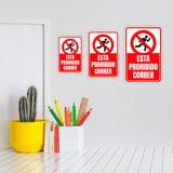 Portrait Round Plus Esta Prohibido Correr Wall or Door Sign | Spanish Dressing Room Retailer Signage