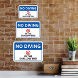 Classic Framed No Diving in the Shallow End — Wall or Door Sign | Pool & Aquatic - Sign