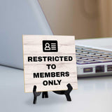 Touch-Free & Do Not Disturb Table Signs 5"x 5" Square Table Sign With Acrylic Easel