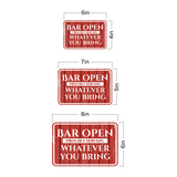 Classic Framed Plus Bar Open Proudly Serving Whatever You Bring Door or Wall Sign | Funny Wall Decor Bar