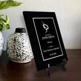 Bouldering & Rock Climbing Customizable Black Frame Wooden Award Plaque | Easel Mount Option | Achievement and Recognition Personalizable Plaques