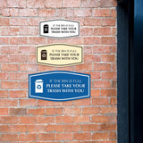 Signs ByLITA Fancy If The Bin Is Full Please Take Your Trash With You Wall or Door Sign