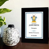 Biathlon Customizable Black Frame Wooden Award Plaque | Easel Mount Option | Achievement and Recognition Personalizable Plaques | Sports Award