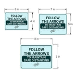 Classic Framed Plus Follow the Arrows to Maintain Safe Distancing Door or Wall Sign | Medical Facility Greeting & Reception