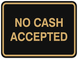 Signs ByLITA Classic Framed NO CASH ACCEPTED Door or Wall Sign Durable Plastic | Easy Installation | Elegant Design