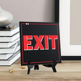 Exit 5"x 5" Square Table Sign With Acrylic Easel | Restaurant & Cafe Décor