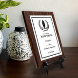 Surfing Customizable Wooden Award Plaque | Easel Mount Option | Achievement and Recognition Personalizable Plaques