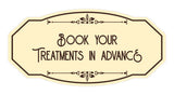 Signs ByLITA Victorian Book Your Treatments In Advance Wall or Door Sign