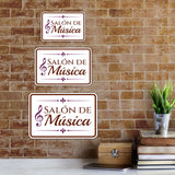 Classic Framed Plus Salón de Música — Music Room Door or Wall Sign | Spanish - Church Room & Area Signs