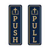 Signs ByLITA Vertical Push and Pull Door Signs (Bible and Cross) Door Sign