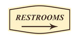Fancy Restrooms Right Arrow Wall or Door Sign