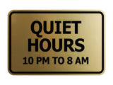 Signs ByLITA Classic Framed, Quiet Hours 10 pm to 8 am Wall or Door Sign (Multipacks)