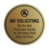 Circle No Soliciting We Do Not Purchase Goods or Services Sold Door to Door Wall or Door Sign