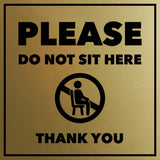 Signs ByLITA Square Please Do Not Sit Here Thank You Door or Wall Sign | Public Signage