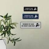 Signs ByLITA Standard Payment by Cash or Credit Card Only Door or Wall Sign Durable ABS Plastic | Laser Engraved | Easy Installation | Elegant Design