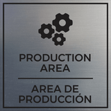 Signs ByLITA Square Production Area Door or Wall Sign | Spanish Bilingual Warehouse and Factory Sign