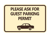 Classic Framed Please Ask For Guest Parking Permit Wall or Door Sign