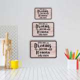 Classic Framed Plus Little Girls With Dreams Become Women With Vision Wall or Door Sign | Motivational Home Decor