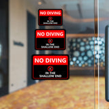 Classic Framed No Diving in the Shallow End — Wall or Door Sign | Pool & Aquatic - Sign