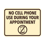 Signs ByLITA Classic Framed No Cell Phone Use During Your Appointment Wall or Door Sign | Easy Installation | Warning Business Signage