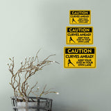 Classic Framed Plus Caution Curves Ahead! Keep Your Eyes In Your Own Lane Door or Wall Sign | Gym Etiquette Signage