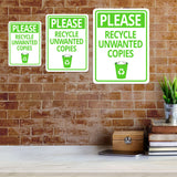 Portrait Round Plus Please Recycle Unwanted Copies Door or Wall Sign | Office Housekeeping Signage