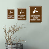 Portrait Round Plus Baby Changing Station Women's Room Wall or Door Sign | General Public Signage