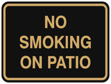 Signs ByLITA Classic Framed NO SMOKING ON PATIO Door or Wall Sign Durable Plastic | Easy Installation | Elegant Design