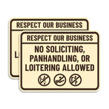 Signs ByLITA Classic Framed Respect Our Business: No Soliciting, Panhandling, or Loitering Allowed Wall or Door Sign (Multipacks)