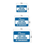 Classic Framed Plus Please Limit Time In Restroom – Be Considerate Door or Wall Sign | Bathroom Signs