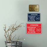 Signs ByLITA Classic Framed Atención Sustancias Químicas Tóxicas No entre Door or Wall Sign Easy Installation | Health And Safety | Building And Hospitality