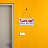 Caution: Slippery When Wet 5x10 Hanging Plus Wall or Door Sign | Home & Office Decor