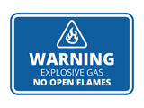 Signs ByLITA Classic Framed Warning: Explosive Gas - No Open Flames Door or Wall Sign Easy Installation | Health And Safety | Building And Warning Signs