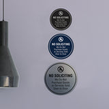 Circle No Soliciting We Do Not Purchase Goods or Services Sold Door to Door Wall or Door Sign