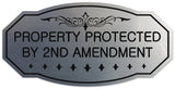 Signs ByLITA Victorian Property Protected By 2nd Amendment Sign - Easy Installation | Durable Wall or Door Sign